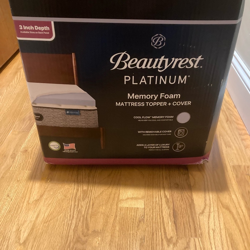 Beautyrest Platinum Memory Foam Mattress Topper Tein XL